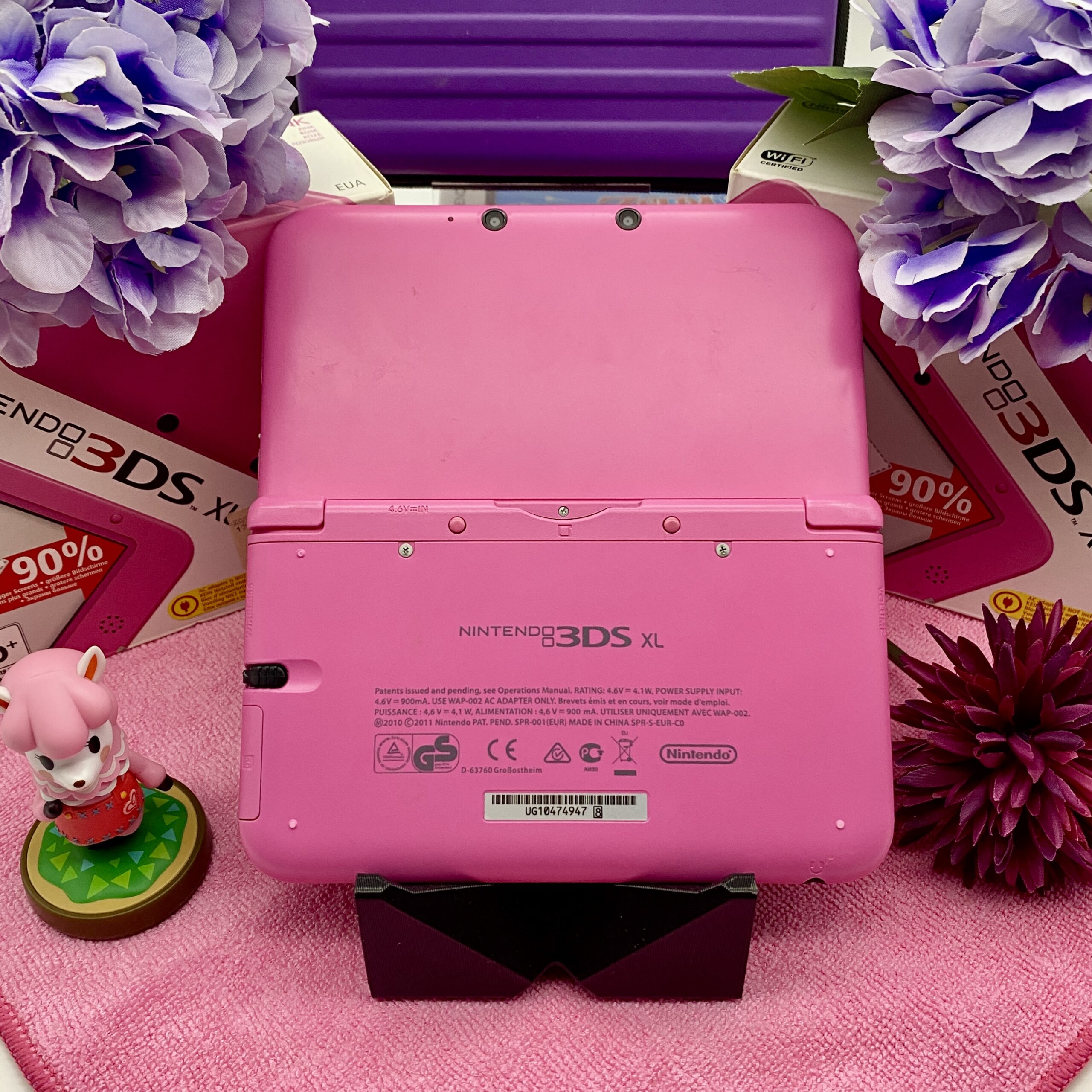Nintendo 3DS XL pink Animal Crossing gemodded