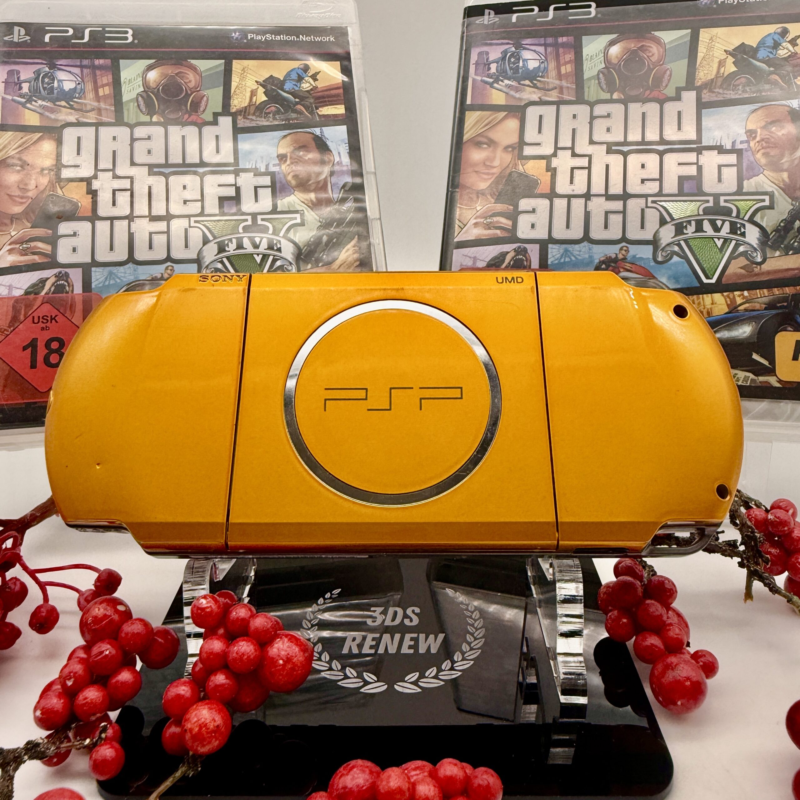 PSP 3000 slim in gold gemoddet modifiziert