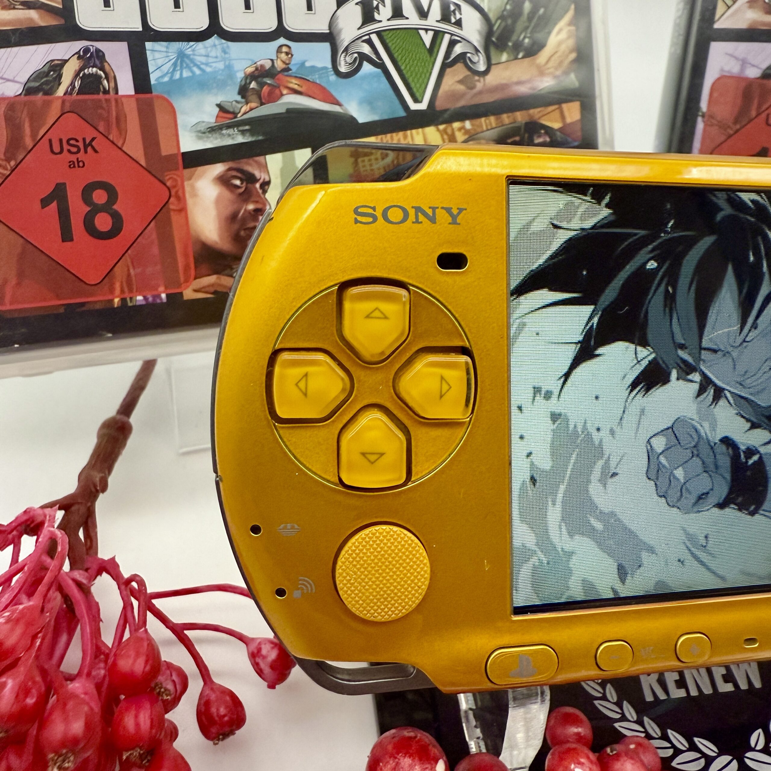 PSP 3000 slim in gold gemoddet modifiziert
